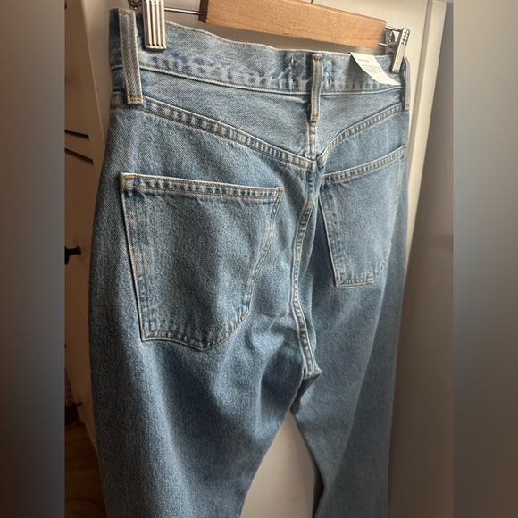 NWT Agolde Ryder Two-Tone Blue and Black Straight Leg Jeans - Picture 13 of 14